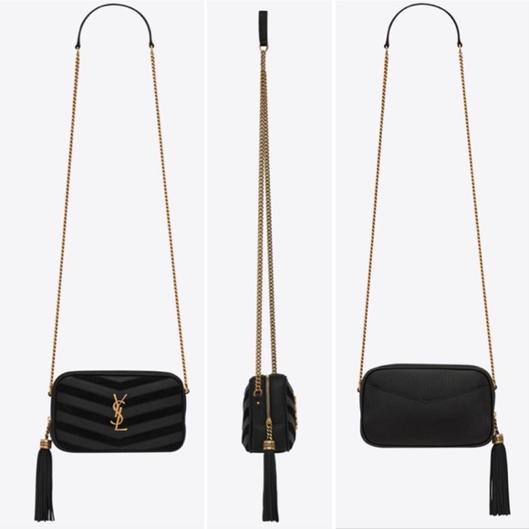 NEW Saint Laurent Lou Mini Mixed Leather Chevron Shoulder Bag - Picture 8 of 17